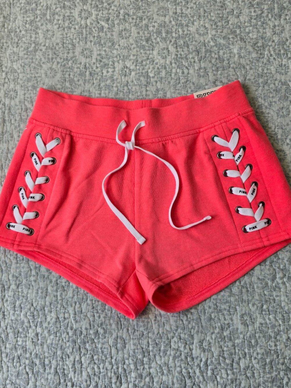 NWT PINK Victoria's Secret Lace Up Athletic Shorts, Size XS